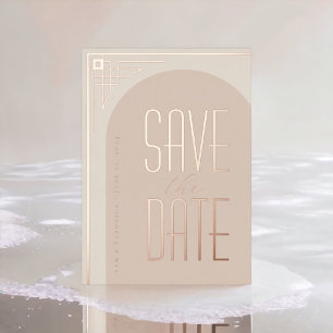 Invitation En Aluminium Arc Deco Moderne Beige