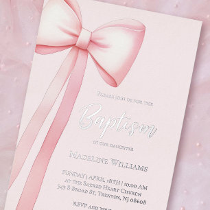Invitation En Aluminium arc rose   Baptême