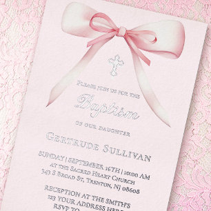 Invitation En Aluminium Arc rose   Baptême