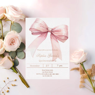 Invitation En Aluminium Arc rose élégant Quinceanera or rose