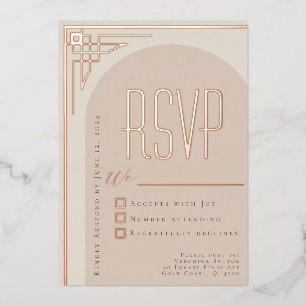 Invitation En Aluminium Arche de décoration moderne beige RSVP