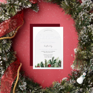 Invitation En Aluminium Arche en argent du bureau de Noël