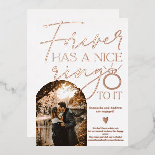 Invitation En Aluminium Arche photo pour chaque anneau fiançailles blanc