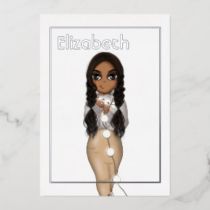 Invitation En Aluminium Argent Afro-Américain Noël Anniversaire