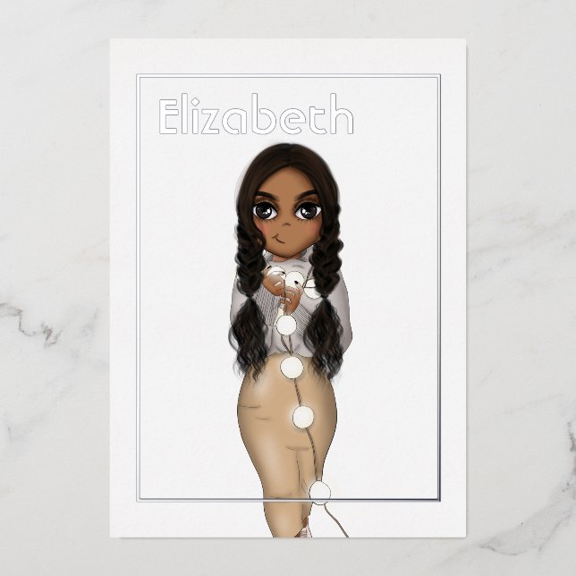 Invitation En Aluminium Argent Afro-Américain Noël Anniversaire (Recto)