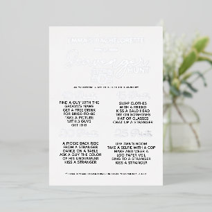Invitation En Aluminium argent Bachelorette Party Scavenger Chasse Jeu Amu