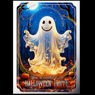 Invitation En Aluminium Argent d'Halloween brillant Accentué