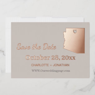 Invitation En Aluminium Arizona Mariage Enregistrer La Date Rose Gold