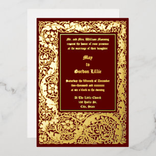 Invitation En Aluminium Art & Artisanat Style 1905 Floral Foliage Mariage
