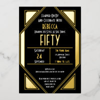 Art Déco 50e anniversaire Black Gold Real