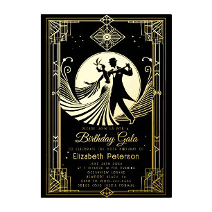 Invitation En Aluminium Art Déco Gatsby Années Folles Anniversaire Prohibi