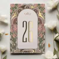 Art Nouveau Mariage Gold Accents Numéro de tableau