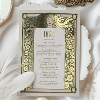 Art Nouveau Mariage Info Détails Gold Green Mucha