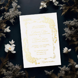 Invitation En Aluminium Artistique Botanique Floral Paisley Musulman Maria