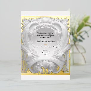 Invitation En Aluminium Atelier de motif or opulent, Mariage