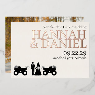Invitation En Aluminium ATV Mariage Couple Enregistrer La Date