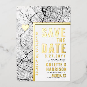 Invitation En Aluminium Austin, Texas Love Locator Enregistrement de mar