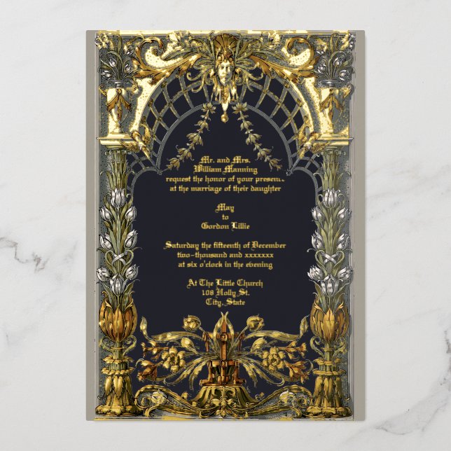 Invitation En Aluminium Autel Art Nouveau de l'ère victorienne par Anton S (Recto)