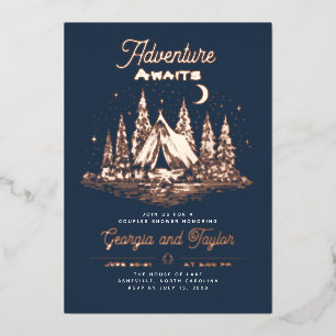 Invitation En Aluminium Aventure attend couples douche