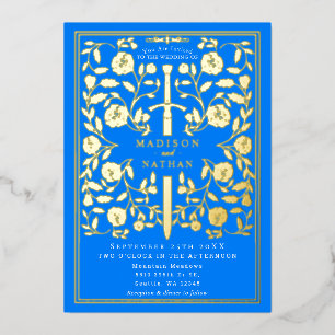 Invitation En Aluminium Azure Blue Royal Medieval Mariage