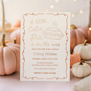 Invitation En Aluminium Baby shower à tarte Foil Little Cutie