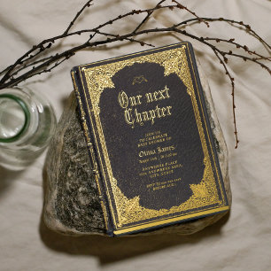 Invitation En Aluminium Baby shower bibliothèque Halloween gothique