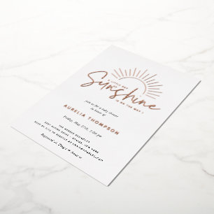 Invitation En Aluminium Baby Shower Bohème Sunshine