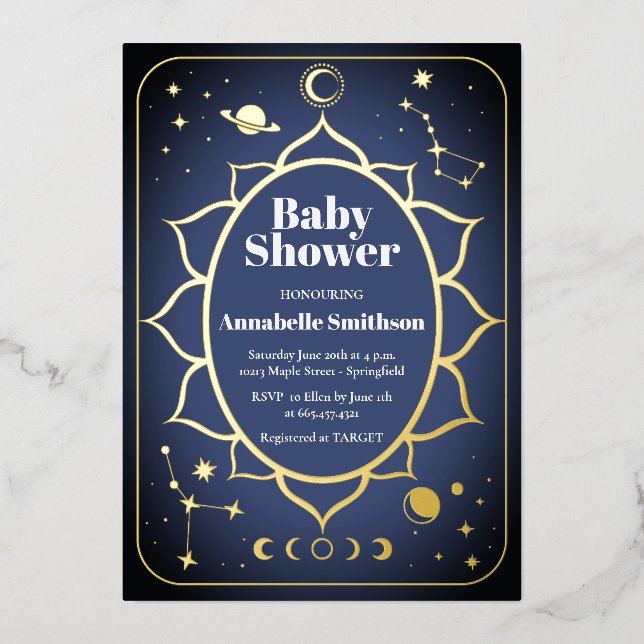 Invitation En Aluminium Baby shower Boho (Recto)