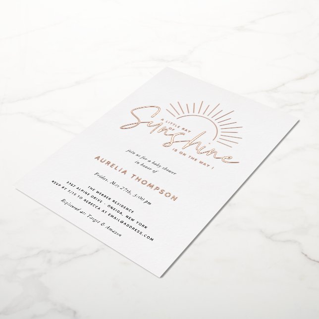 Invitation En Aluminium Baby shower Boho Sunshine (Rotation)