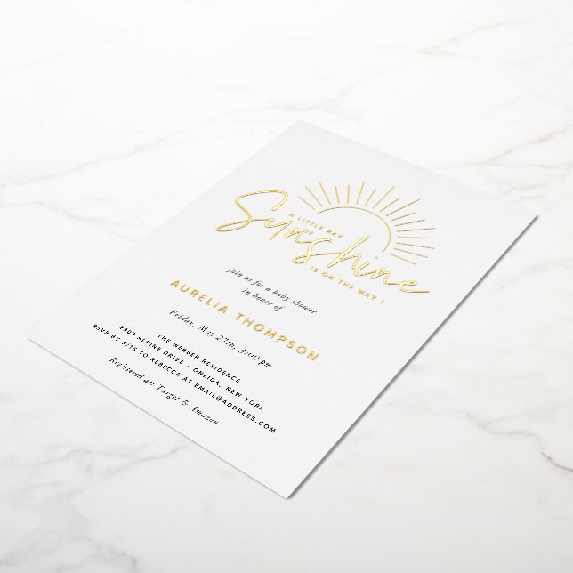 Invitation En Aluminium Baby shower Boho Sunshine (Rotation)