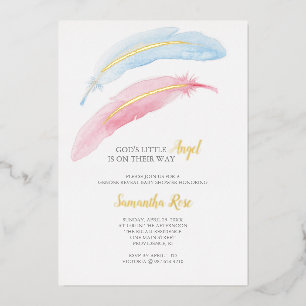 Invitation En Aluminium Baby shower d'aquarelle de la révélation de genre