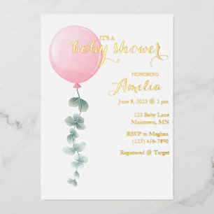 Invitation En Aluminium Baby shower d'aquarelle moderne
