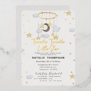 Invitation En Aluminium Baby shower de la petite étoile neutre pour le gen