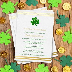 Invitation En Aluminium Baby Shower de la Saint-Patrick élégant avec feuil