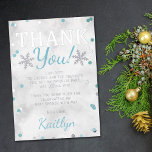 Invitation En Aluminium Baby shower de Noël du garçon bleu en hiver Merci<br><div class="desc">Célébrez dans le style avec ces invitations sucrées et très tendance à la mousse pressée bébé invitation à la douche. Ce design est facile à personnaliser avec votre libellé d'événement spécial et vos invités seront ravis quand ils reçoivent ces invitations fabuleux.</div>