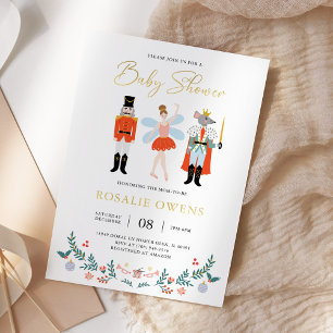 Invitation En Aluminium Baby shower de Noël Nutcracker moderne minimaliste