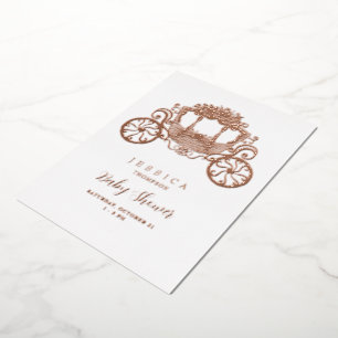 Invitation En Aluminium Baby Shower de Princesse en Route Rose Gold
