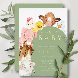 Invitation En Aluminium Baby shower des Buddies Barnyard