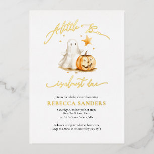 Invitation En Aluminium Baby shower d'Halloween du Citrouille fantôme mign