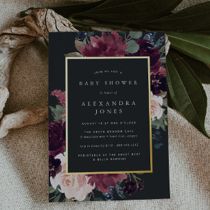 Invitation En Aluminium Baby-Shower Fleur de Prunier