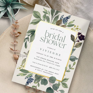 Invitation En Aluminium Baby Shower Mariage au Eucalyptus & Sauge
