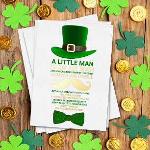 Invitation En Aluminium Baby shower moderne de la Saint Patrick de Leprech