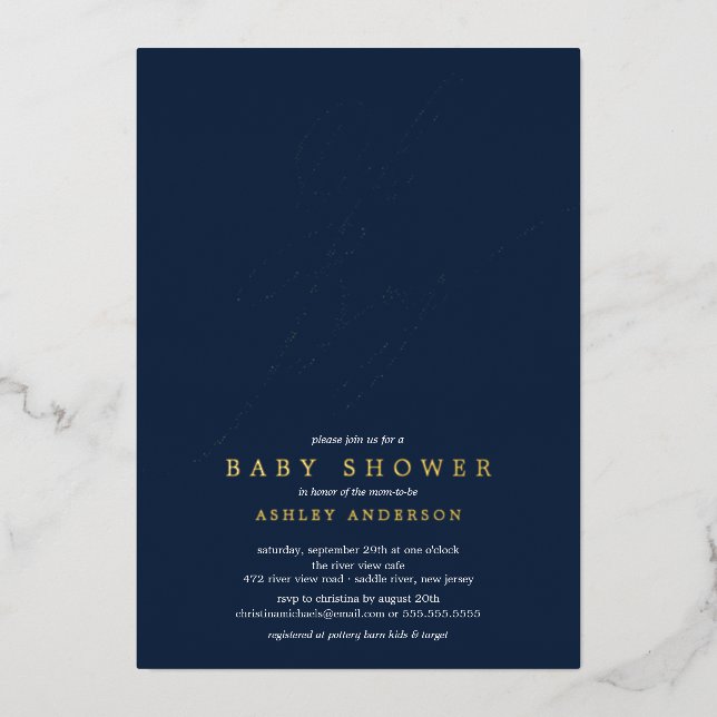 Invitation En Aluminium Baby Shower Oh Boy  (Recto)