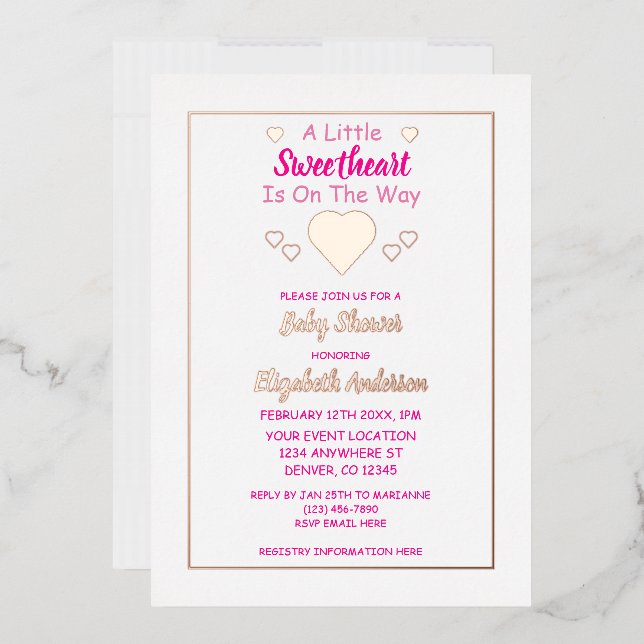 Invitation En Aluminium Baby Shower Petit Chéri (Enveloppe)