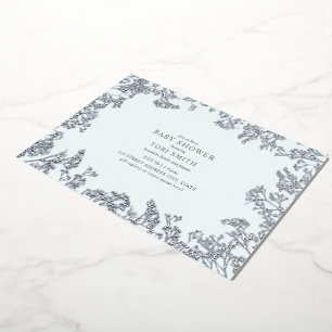 Invitation En Aluminium Baby shower pour bébé Breath Blue Boy