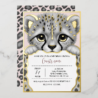 Invitation En Aluminium Baby Shower Rose Pâle Cub