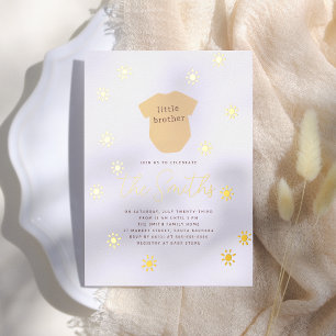 Invitation En Aluminium Baby shower soleil brillant Boho Sun Little Brothe