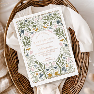 Invitation En Aluminium Baby-Shower Thème Nature Illustrée