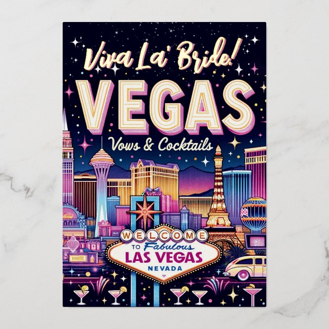 Invitation En Aluminium Bachelorette Bash Las Vegas (Recto)