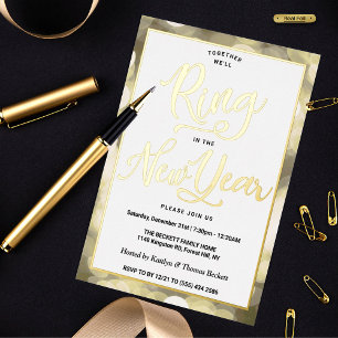 Invitation En Aluminium Bague Au Nouvel An New Years Eve Party Real